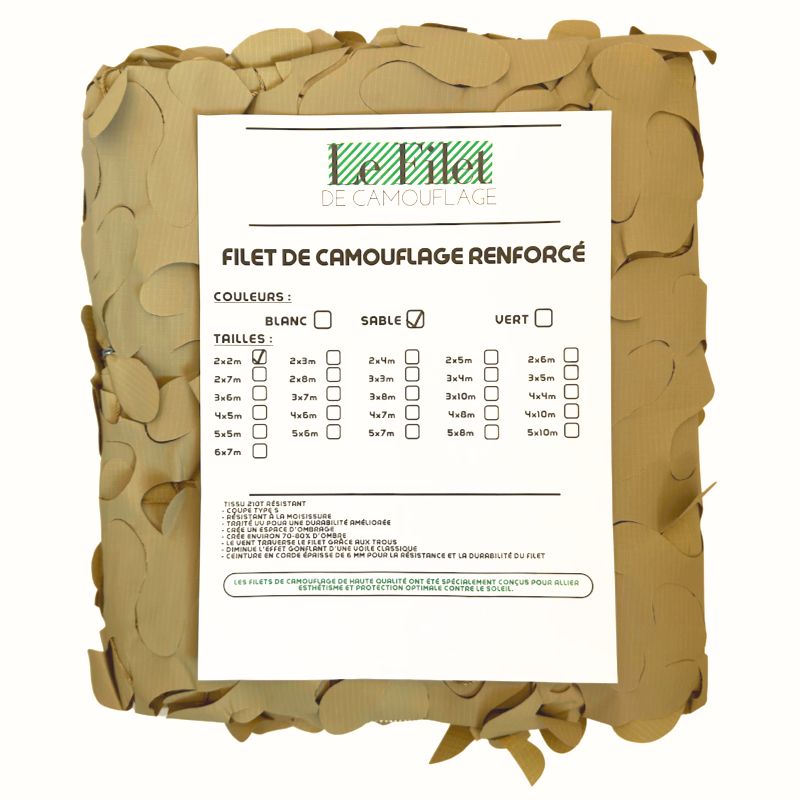 Red de camuflaje triangular color arena