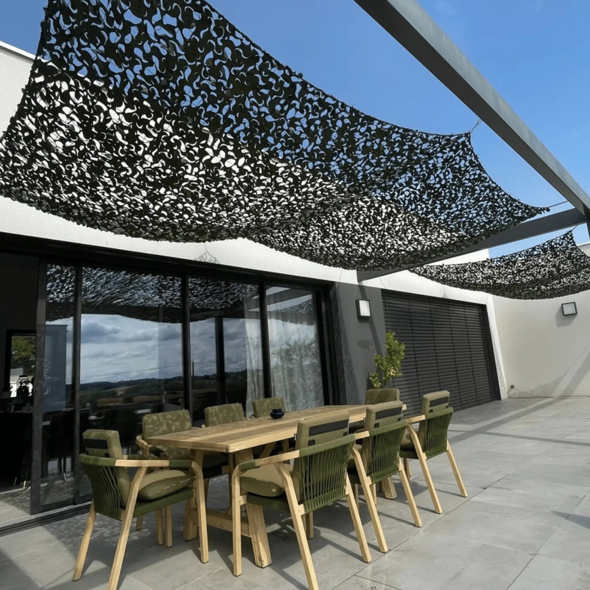 Red de camuflaje reforzada verde