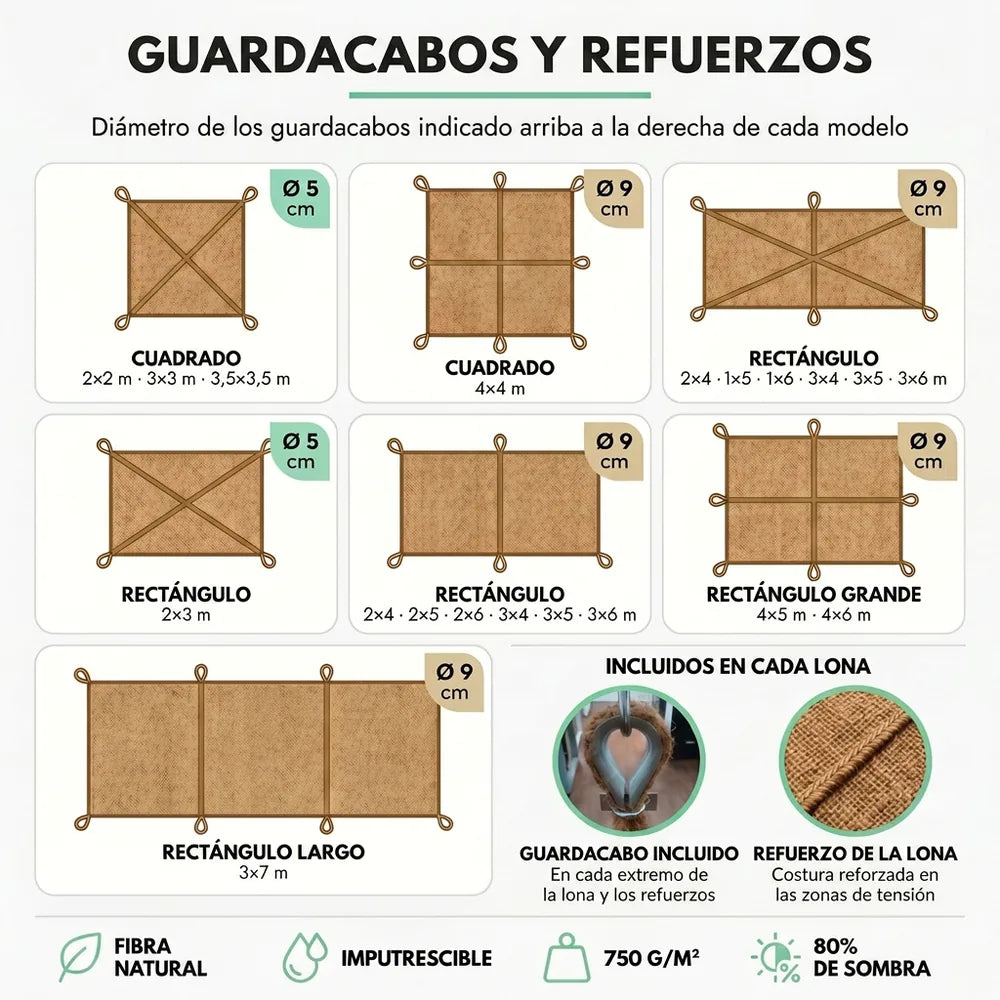 Toldo fibra de coco