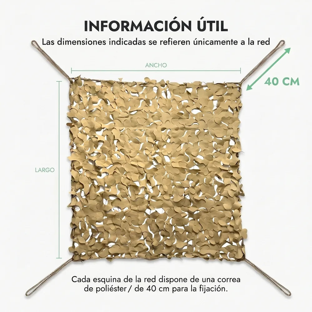 Red de camuflaje reforzada beige