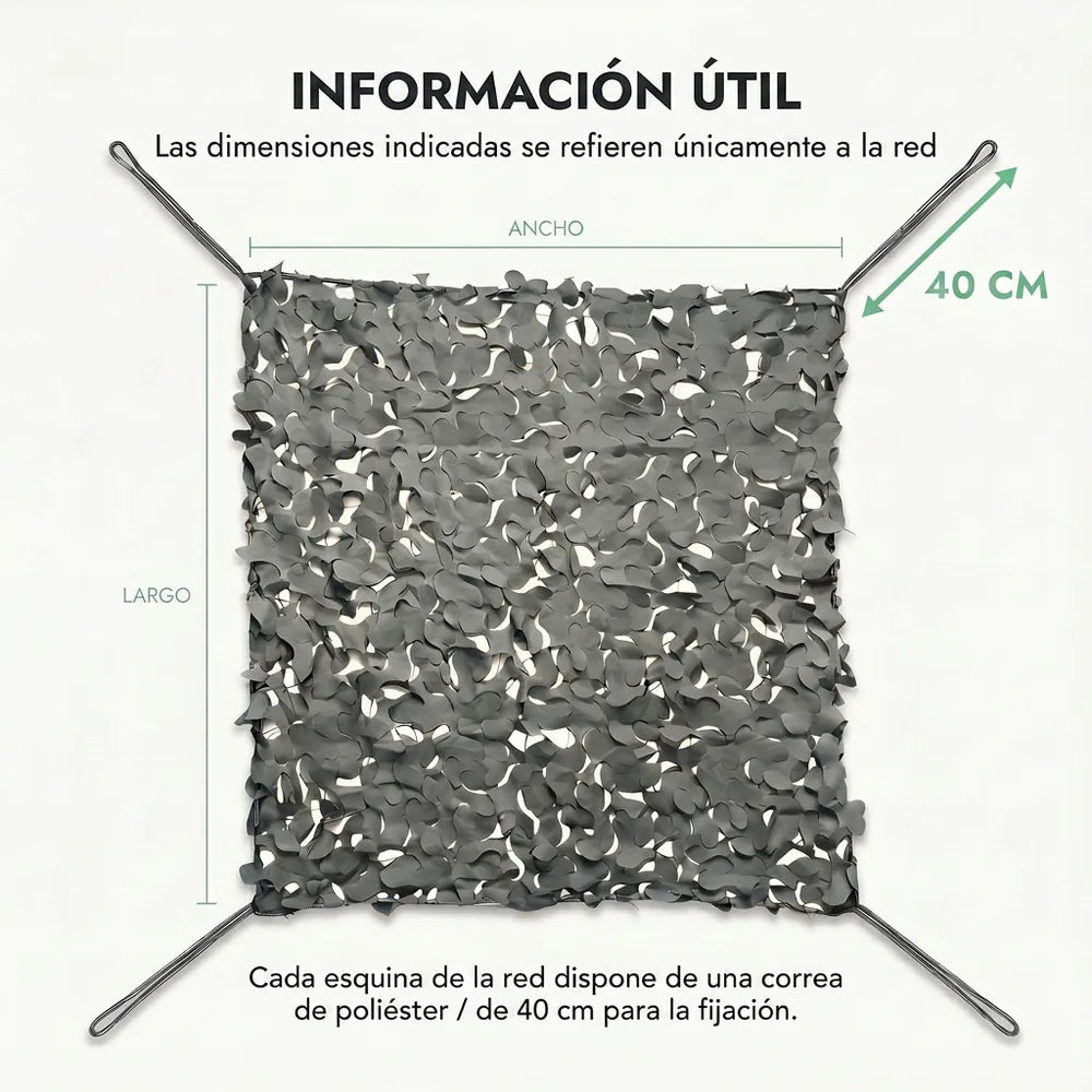 Red de camuflaje reforzada gris