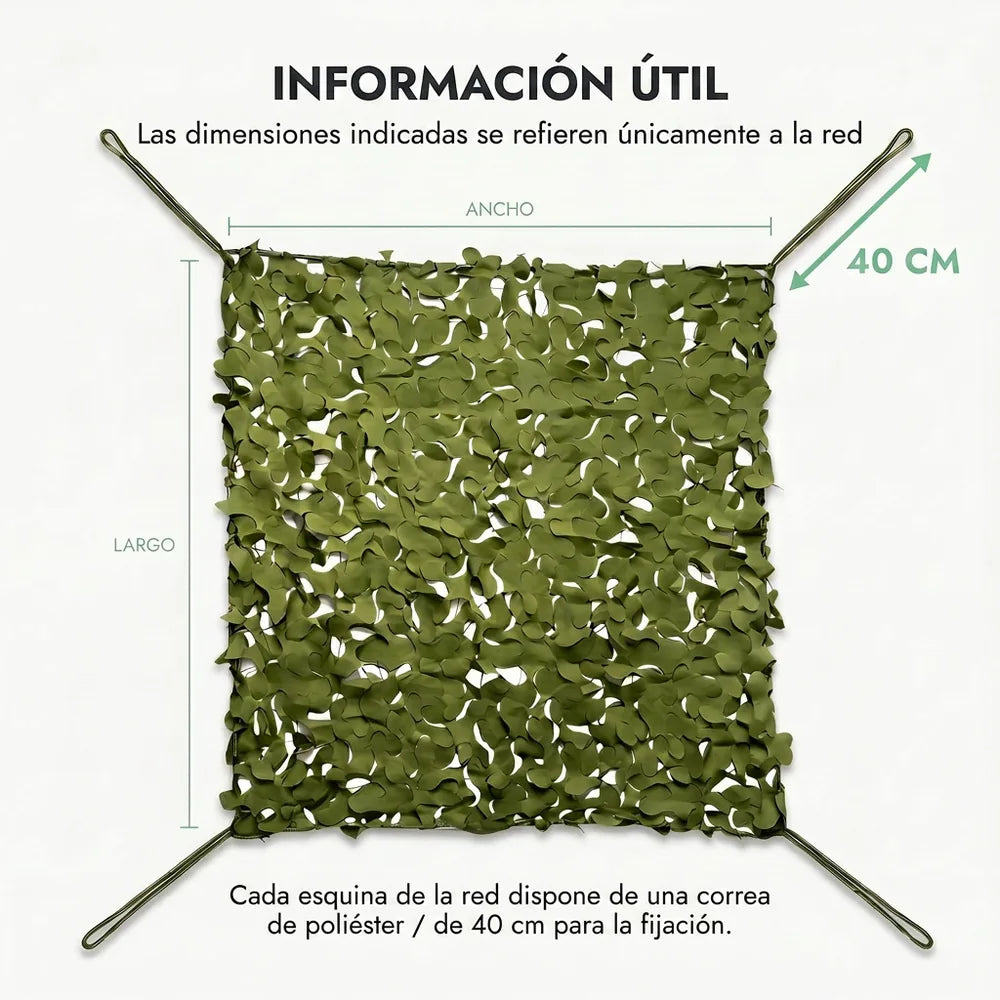 Red de camuflaje reforzada verde