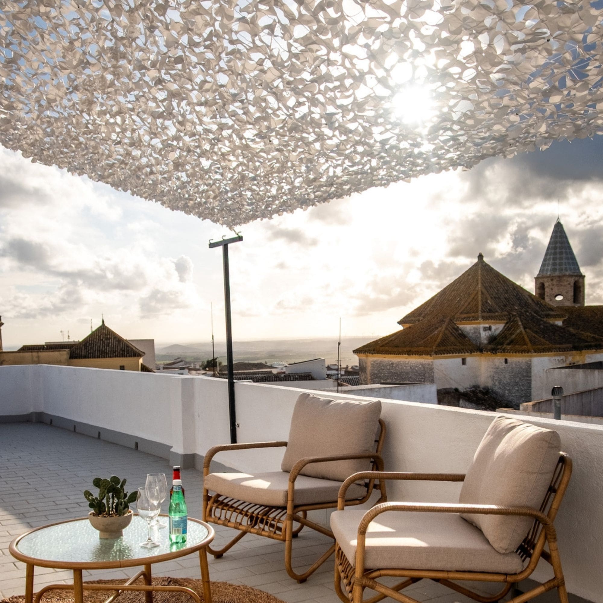 Red de camuflaje reforzada blanca
