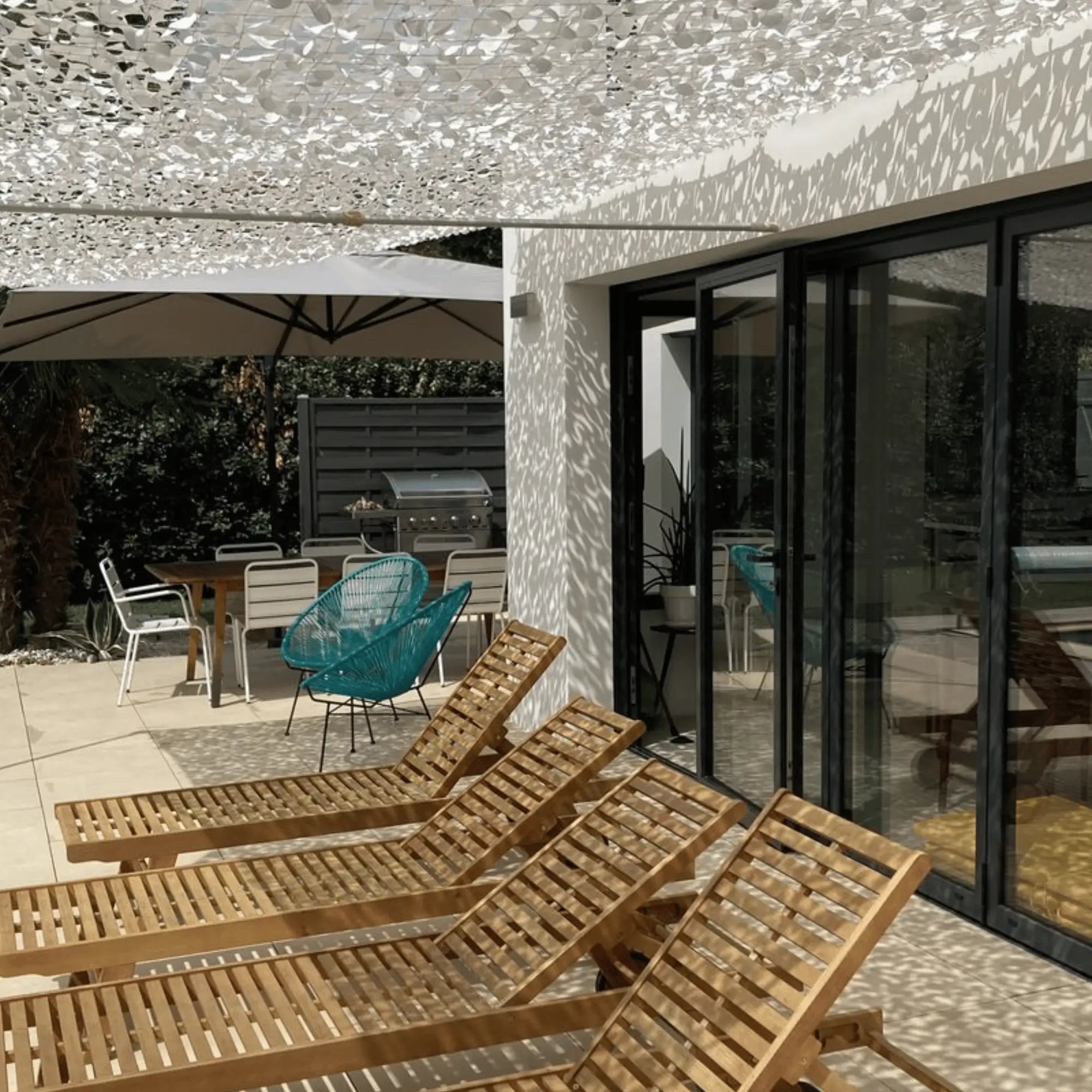 Red de camuflaje reforzada blanca
