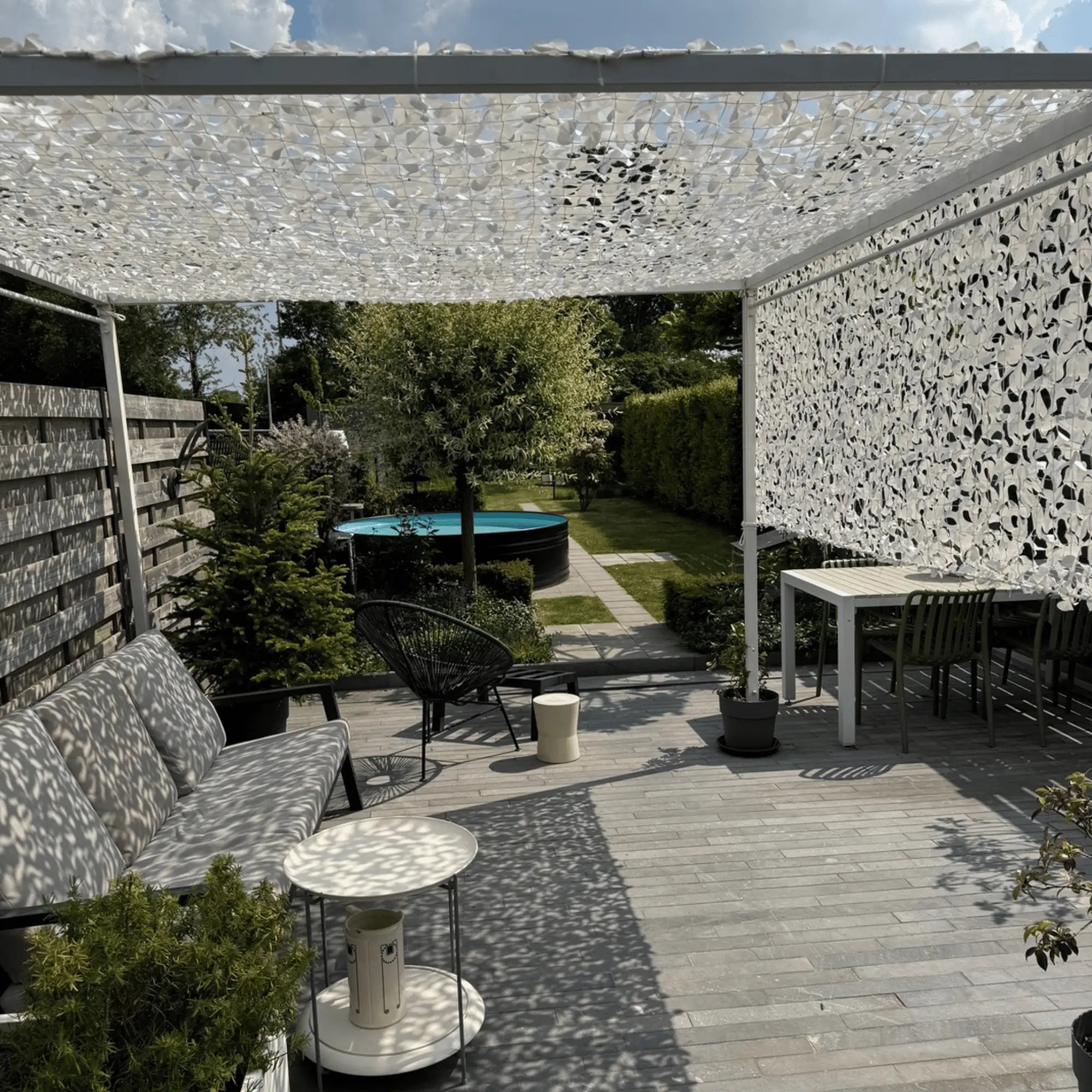 Red de camuflaje reforzada blanca