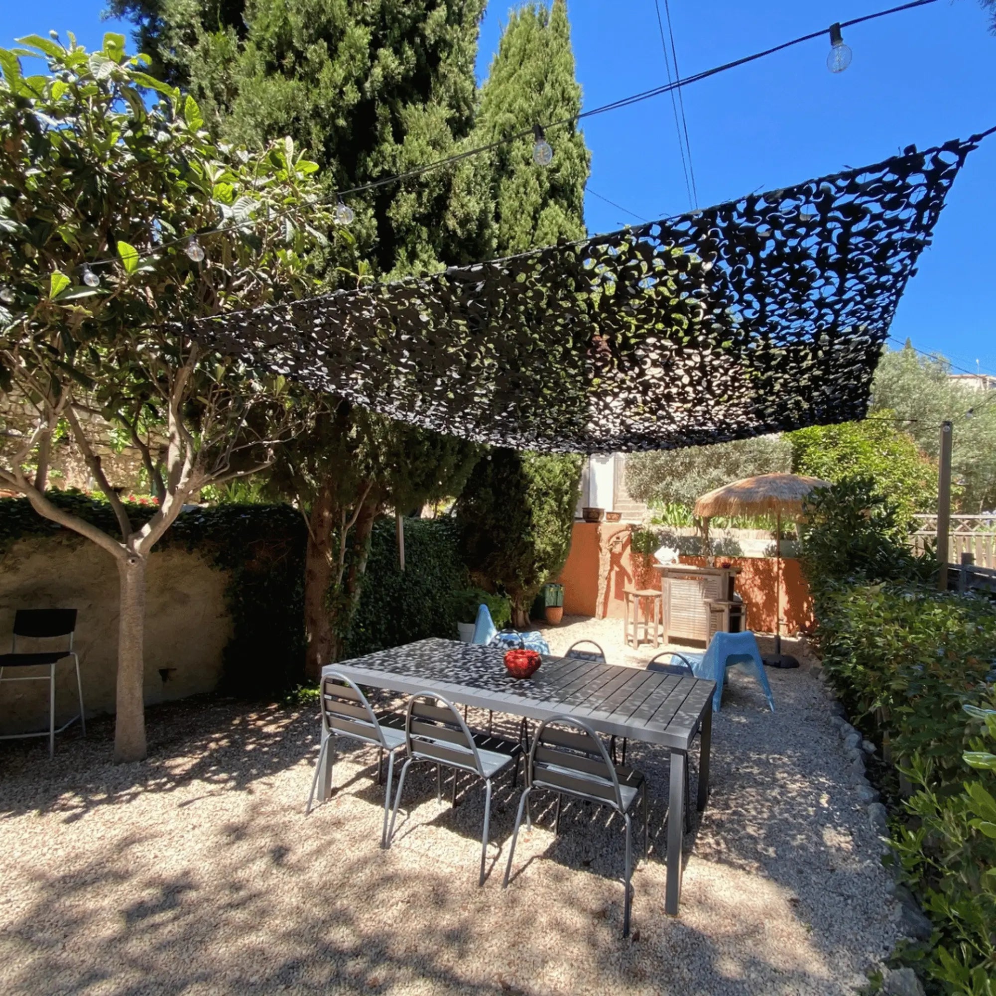 Red de camuflaje reforzada negro
